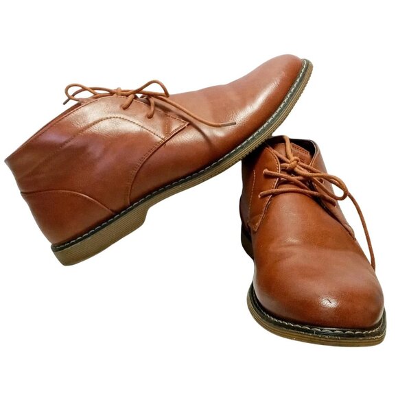 London Fog Collection Blackburn size 11M memory foam ankle light Faux Leather Br - Picture 2 of 8